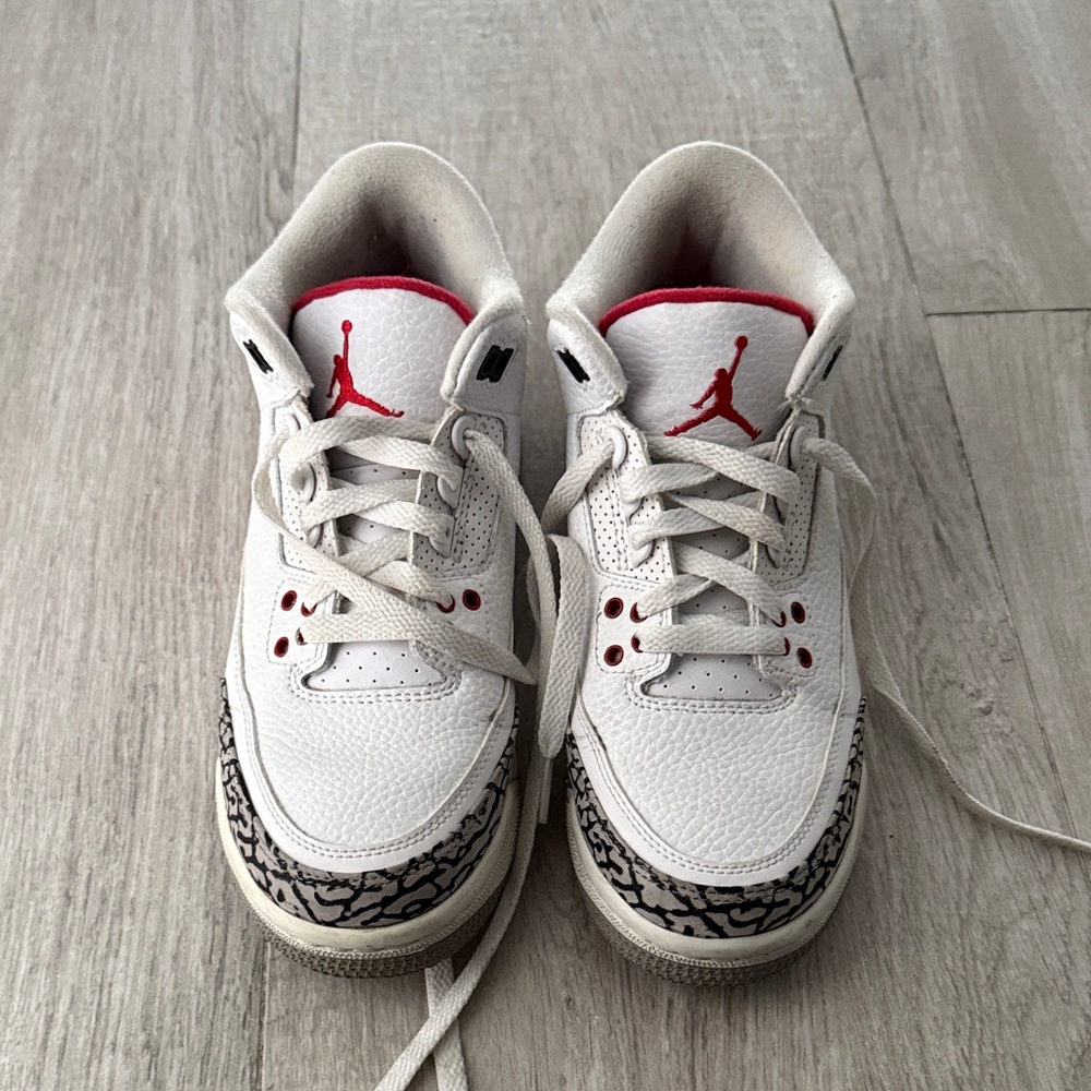 Jordan women’s white and Red Sneakers